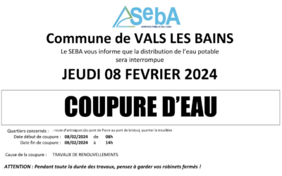 INFO Coupure d’eau – jeudi 8 février