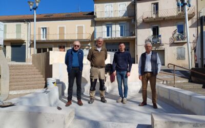 Travaux de rénovation de la fontaine de Sévigné