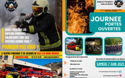 Journée portes-ouvertes du Centre d’Incendie et de Secours de Vals-les-Bains le samedi 7 juin 2025