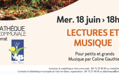 Lectures & Musique sous le kiosque du parc municipal – mercredi 18 juin à 18h30