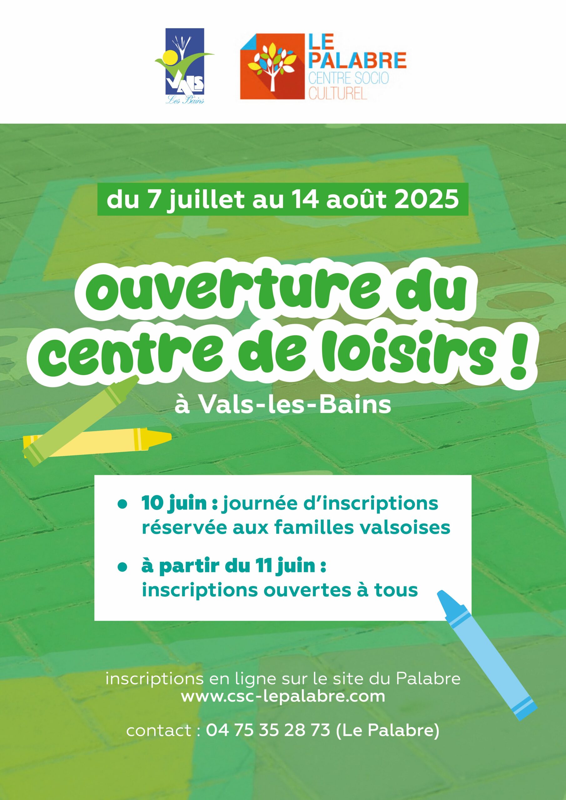 affiche centre de loisir