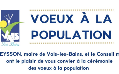 Cérémonie des voeux à la population – vendredi 9 janvier à 19h00