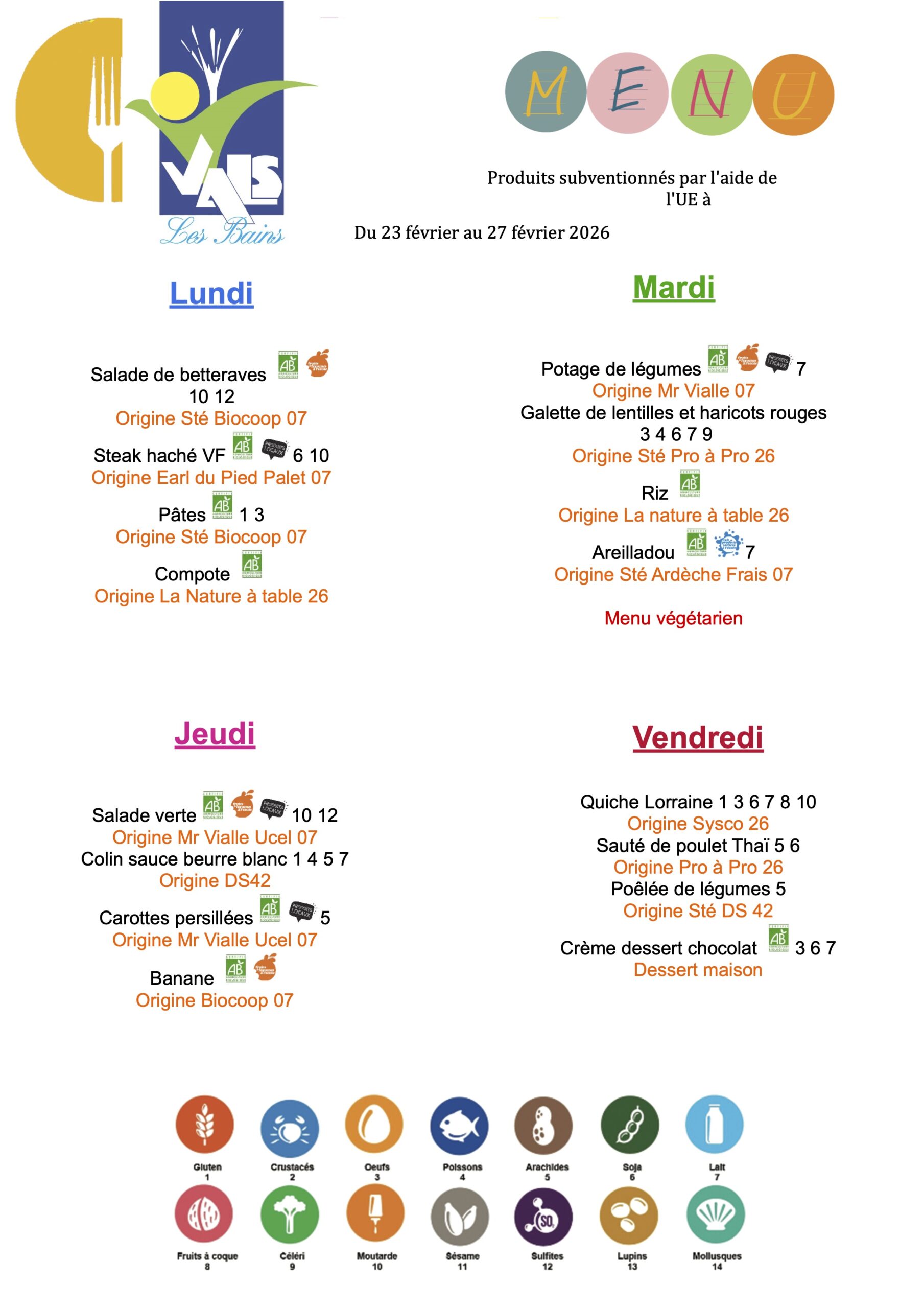 menu 29 novembre