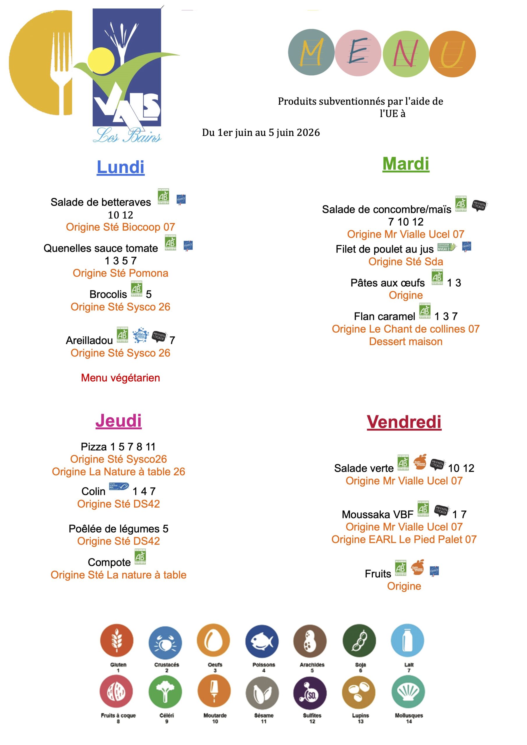 menu 29 novembre